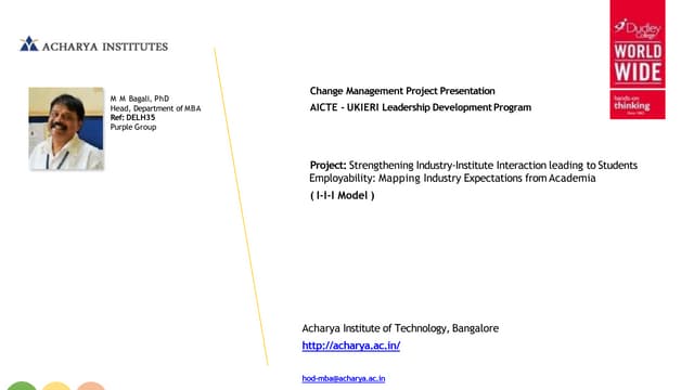 MM Bagali  - UK-india project ( presentation aug, 2020 ) Industry - Institute Interaction Model and Framework ...