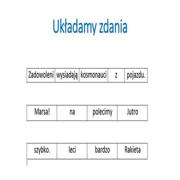 Kosmiczna wyprawa - układamy zdania