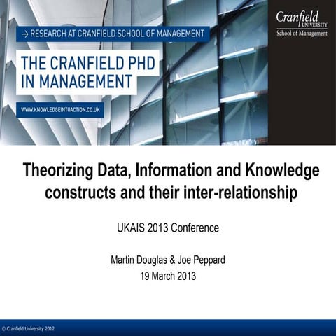 Theorizing data, information and knowledge constructs and their inter-relatio...