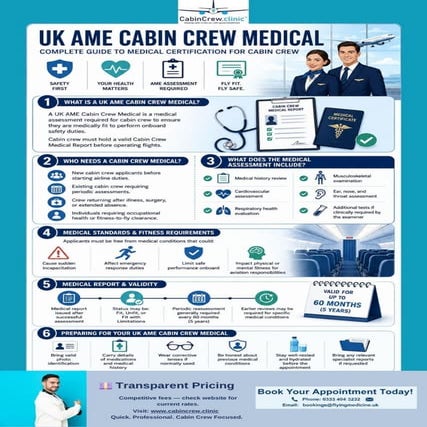 Infographic:- UK AME Cabin Crew Medical – Key Summary | PDF