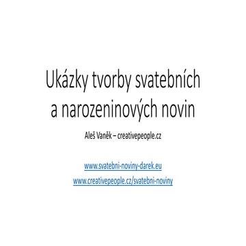 Svatební a narozeninové noviny - Portfolio creativepeople.cz