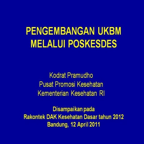 Ukbm dan poskesdes