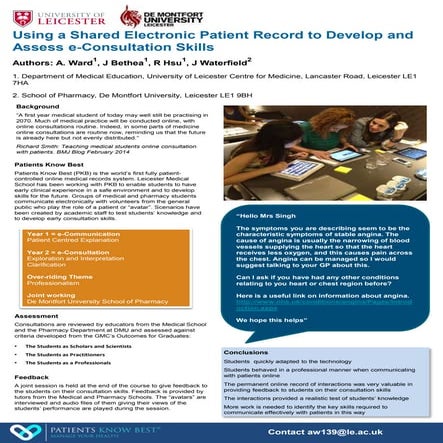 Using a Shared Electronic Patient Record to Develop and Assess e-Consultation Skills