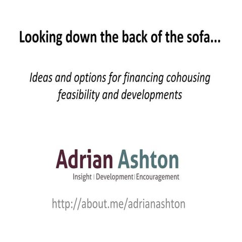 innovation and new ideas for financing and investment in UK cohousing