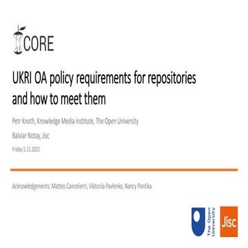 UKRI OA policy requirements for repositories and how to meet them