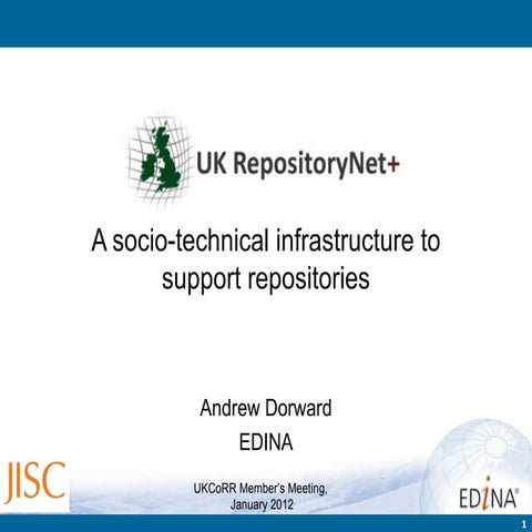 UK RepositoryNet+ a socio-technical infrastructure to support repositories