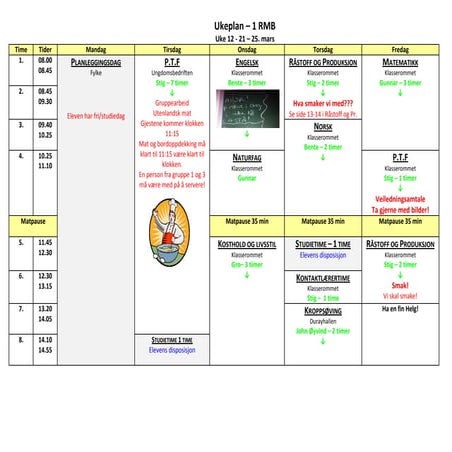 Timeplan 2 kosa 2012 2013 - mal | PDF