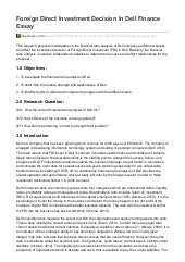 ukessays ukessays com foreign direct investment decision in dell ukessays com