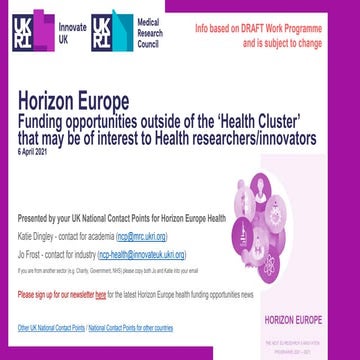 Horizon Europe Funding Opportunities