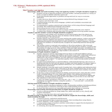 Uk ks 1,2 mathematics standards
