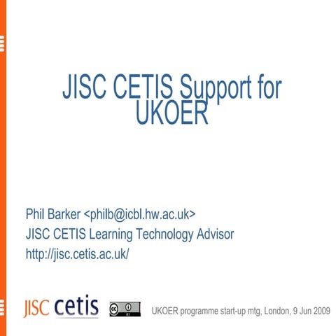 JISC CETIS Support for UKOER
