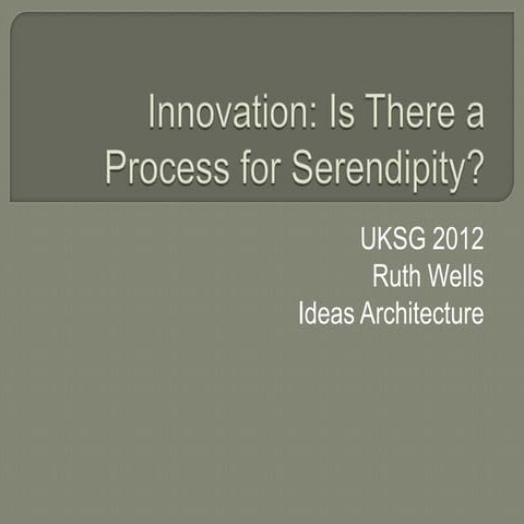 Uksg 2012 innovation wells