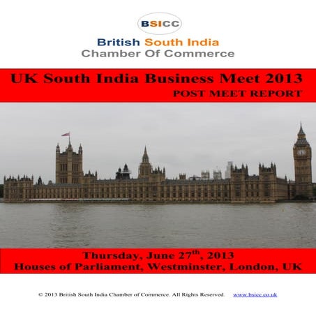 UK South India Business meet 2013   post conference report