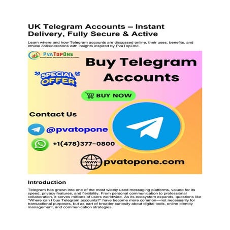 UK Telegram Accounts – Instant Delivery, Fully Secure & Active.docx