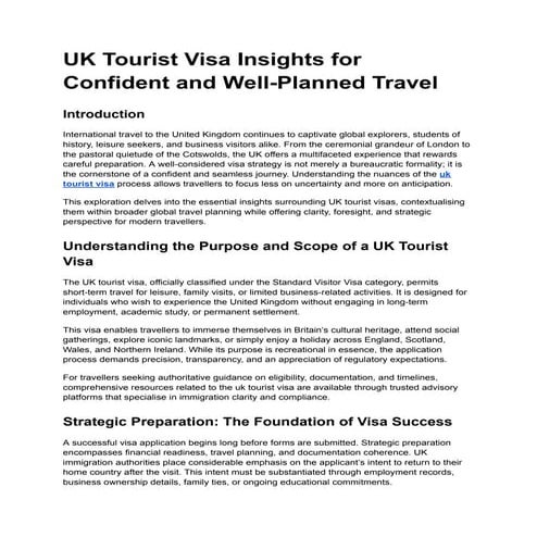 Uk Visa Complete Guide and application process | PDF