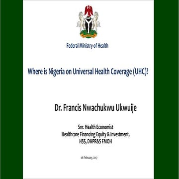 Where is Nigeria on Universal Health Coverage (UHC)?