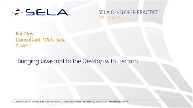 Bringing Javascript to the Desktop with Electron