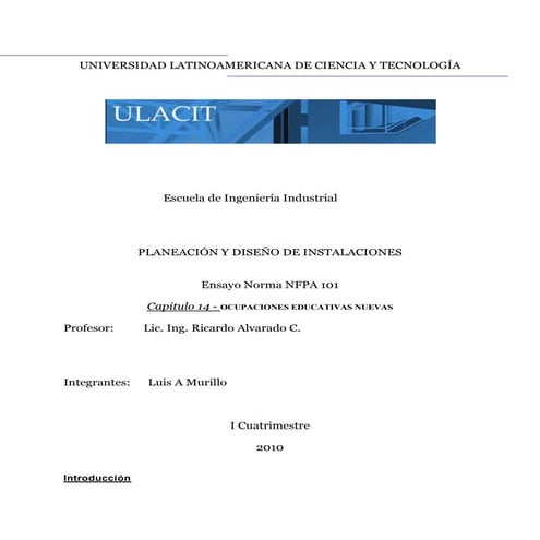 Ensayo Nfpa 101 Cap 14