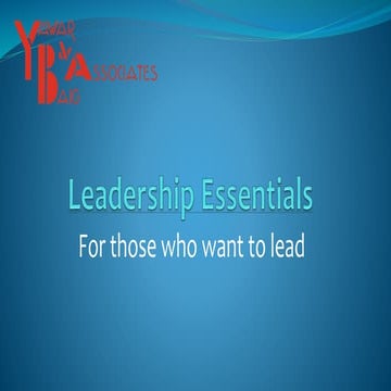 Leadership Essentials by Mirza Yawar Baig