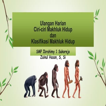 Ulangan Harian ciri-ciri Makhluk Hidup dan Klasifikasi Makhluk Hidup SMP Ibra...