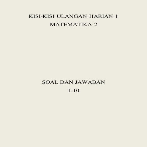 Ulangan harian mtk 2 | DOCX