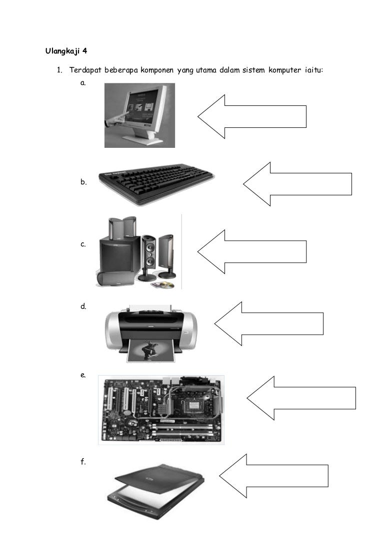 Latihan soalan perkakasan komputer