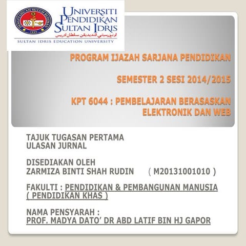 Ulasan jurnal kpt6044 sem 2 20142015