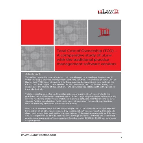 uLaw TCO (Total Cost of Ownership) Whitepaper