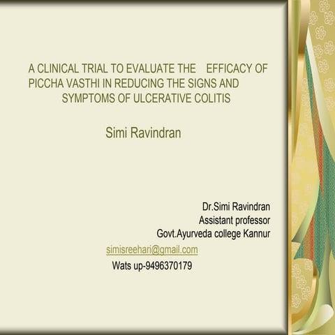 Ulcerative colitis ayurvedic view | PPT