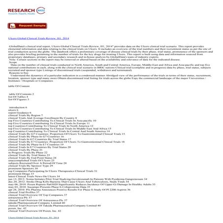 Ulcers global clinical trials review, h1, 2014