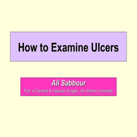 Leg Ulcers - Clinical diagnosis