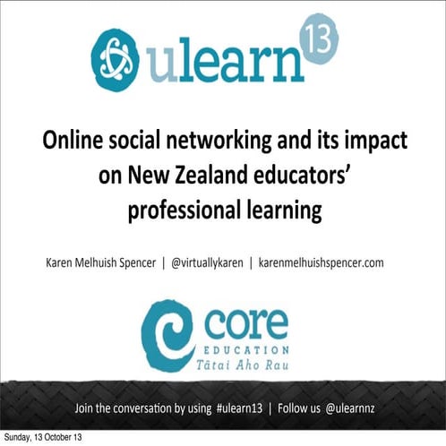 #Ulearn13 |  Social networking and professional learning - Research stream
