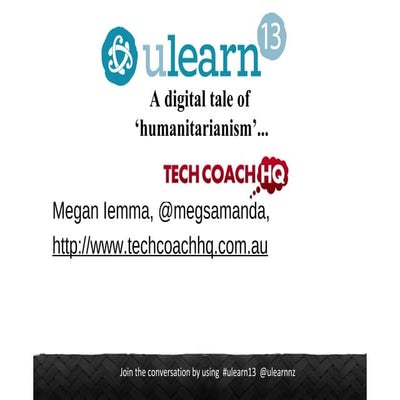 Digital Humanitarianism - uLearn Showcase 2013, NZ