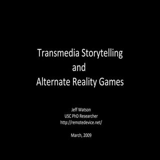Transmedia Storytelling and Alterna...