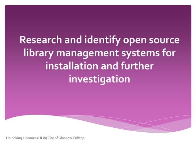 Unlocking Libraries: ULib practitioners workshop