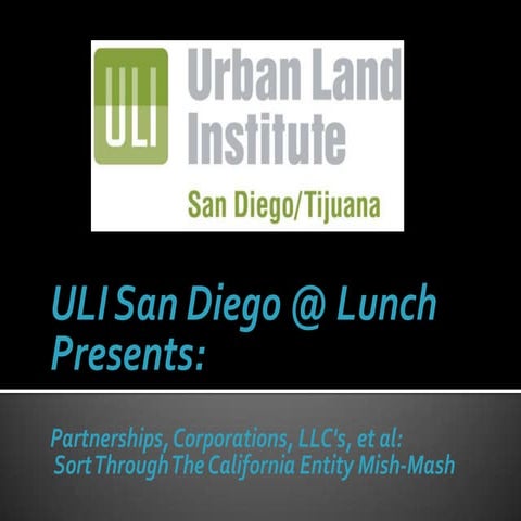 Whitney Skala PPT for Urban Land Inst on Mar 6, 2012