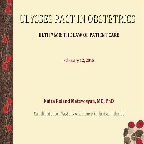 Ulysses Pact in Obstetrics  (by Naira Matevosyan)