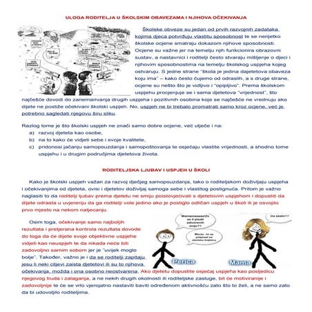 Uloga roditelja u skolskim obvezama i njihova ocekivanja