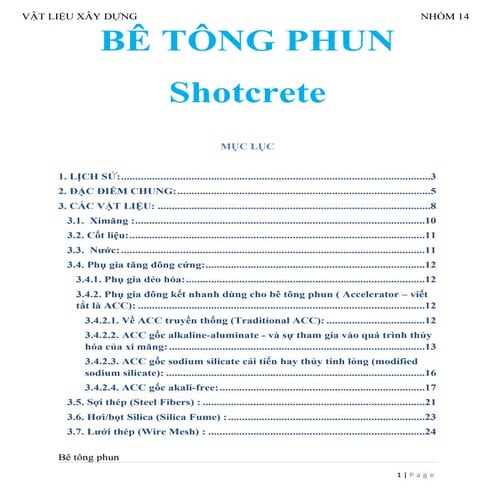 Bài báo cáo tìm hiểu về đề tài bê tông phun