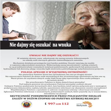 Oszustwo na wnuczka - nie daj się okraść | PDF
