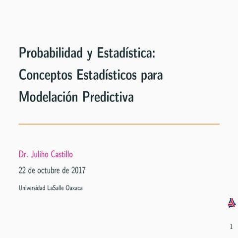 Conceptos Estadísticos para la Modelación Predictiva