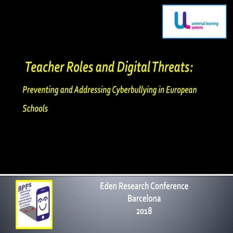 Teacher Rolee and Digital Threats: preventing and addressing cyberbullying in...