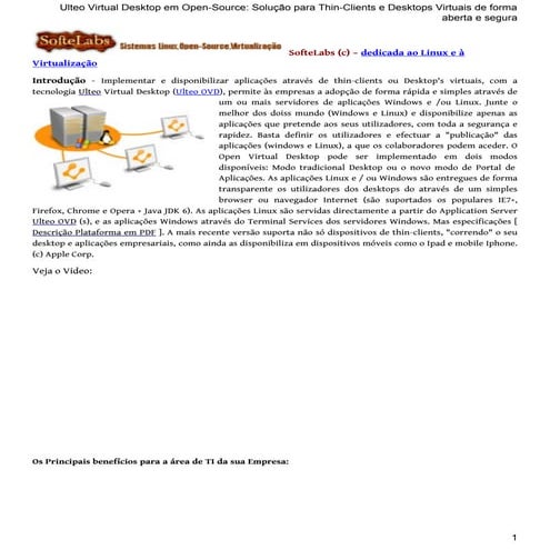 Ulteo virtual desktop system
