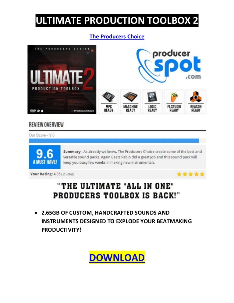 Download Ultimate Production Toolbox 2 Sample Pack