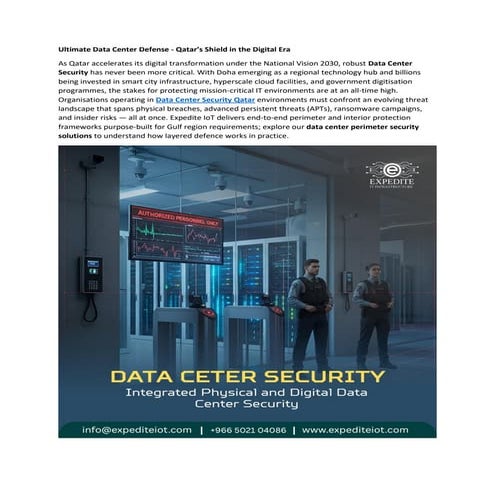 Qatar’s Data Center Boom - Prioritizing Security in the Digital Age. | PDF