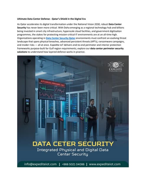 Qatar’s Data Center Boom - Prioritizing Security in the Digital Age. | PDF