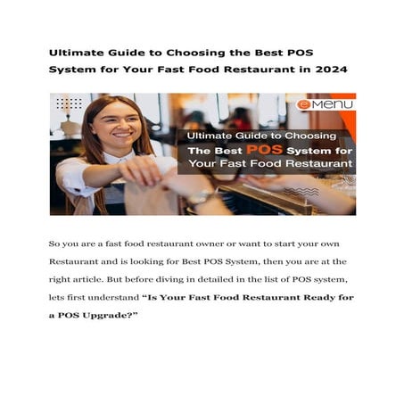 Ultimate Guide to Choosing the Best POS System for Your Fast Food Restaurant ...