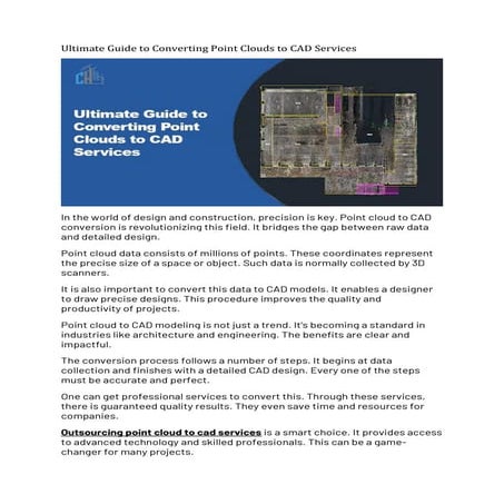 Ultimate Guide to Converting Point Clouds to CAD Services.