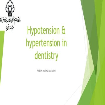 hypotension and hypertention emergencies in the dental office