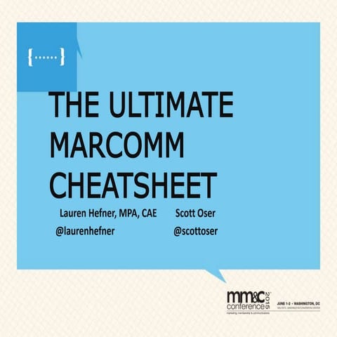 Ultimate mar comm cheatsheet -mmcc 2015